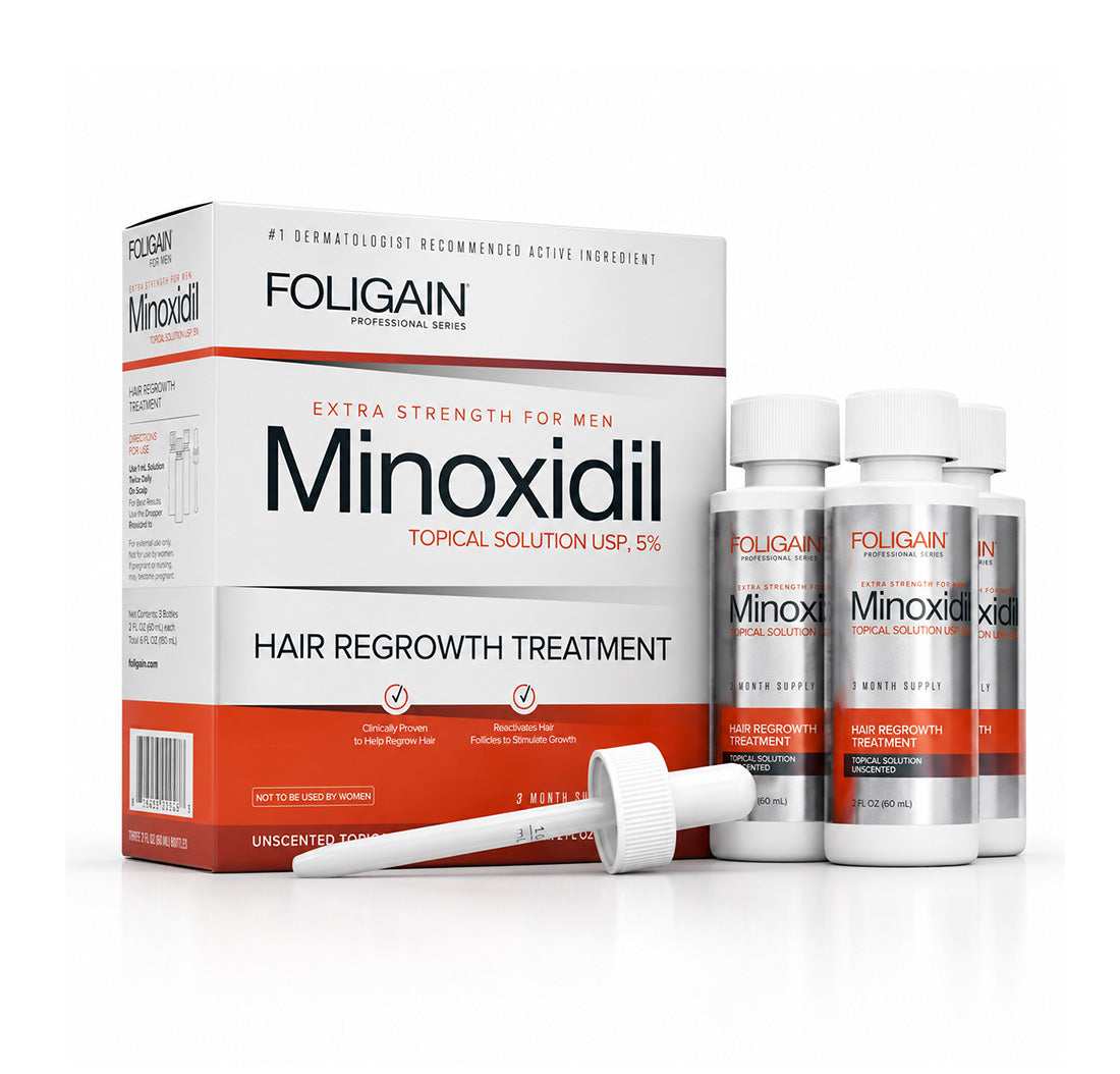 FOLIGAIN Minoxidil 5% para hombres, suministro para 3 meses